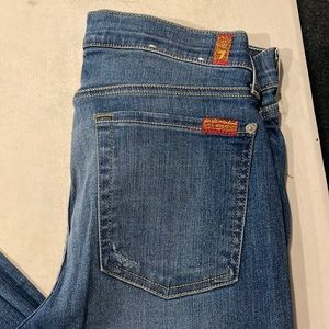 AWESOME 7FAM DISTRESSED ANKLE SKINNIES